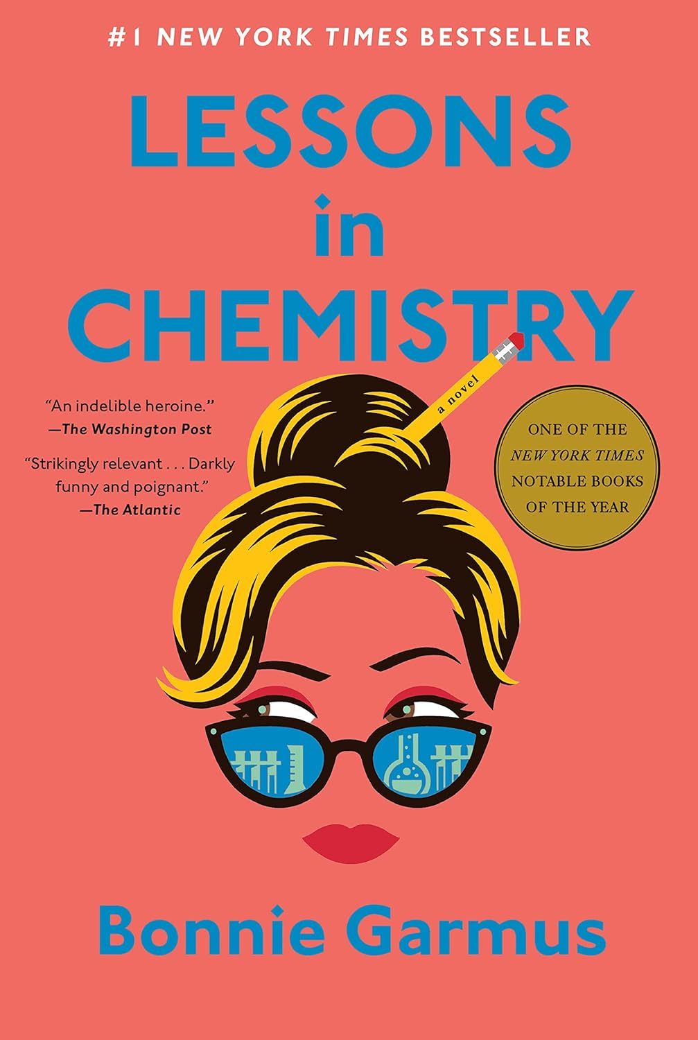 Book cover of "Lessons in Chemistry" by Bonnie Garmus